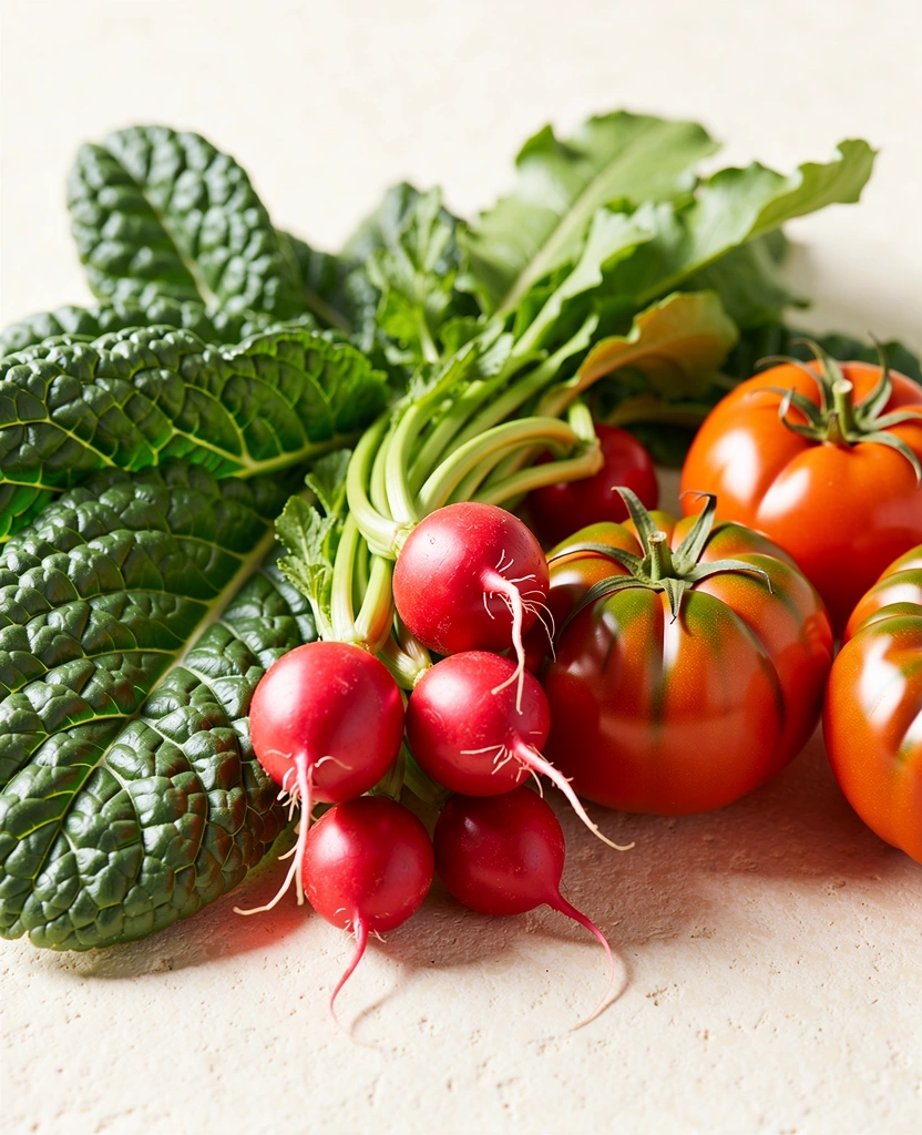 Frische gesunde Zutaten für die Ernährungsanalyse